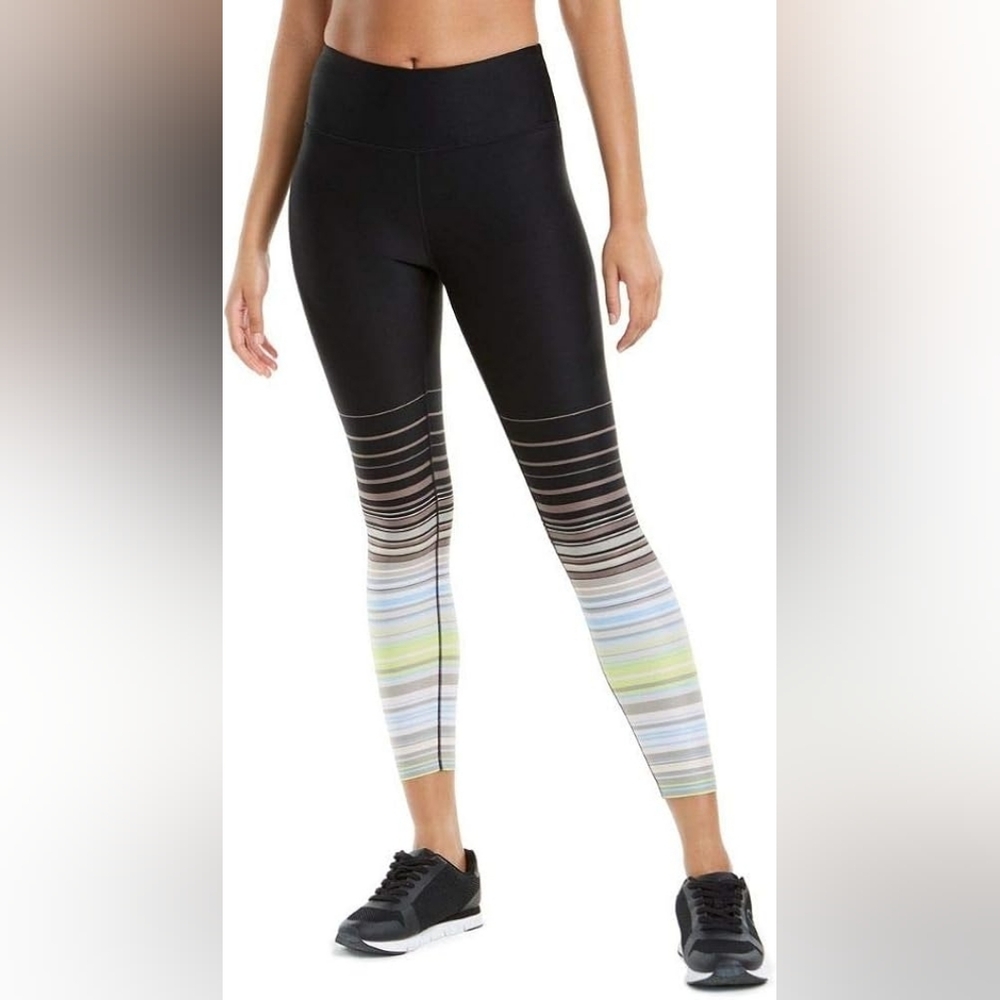 Calvin Klein Black Leggings with Multicolor Stripes